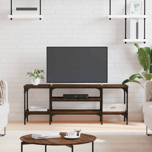 Móvel TV - Modulo de TV - Armário de TV 121x35x45 cm derivados madeiraferro carvalho castanho