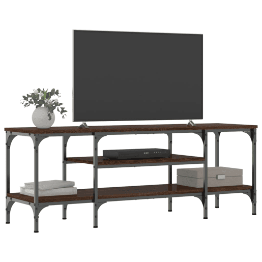 Móvel TV - Modulo de TV - Armário de TV 121x35x45 cm derivados madeiraferro carvalho castanho