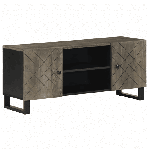 Móvel de TV - Modulo de TV - Armário de TV 105x33x46 cm madeira de mangueira maciça preto