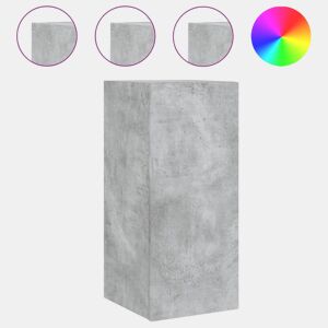 Móvel de parede p TV - Armário de TV c luzes LED 30,5x35x70 cm cinza cimento