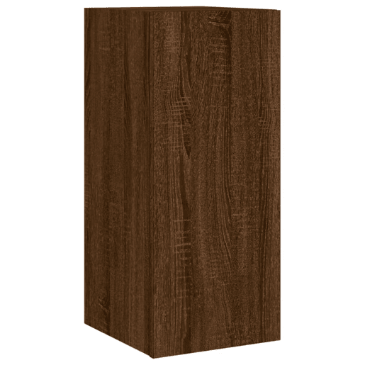 Móvel parede p TV - Armário TV c luzes LED 30,5x35x70 cm carvalho castanho
