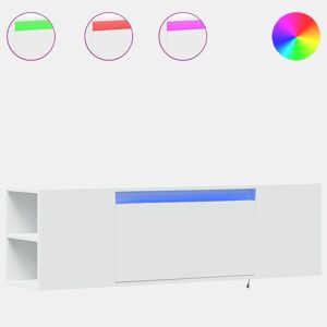 Móvel de parede para TV - Armário de TV com luzes LED 135x31x39,5 cm branco
