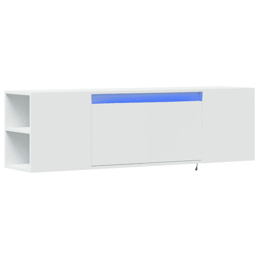 Móvel de parede para TV - Armário de TV com luzes LED 135x31x39,5 cm branco