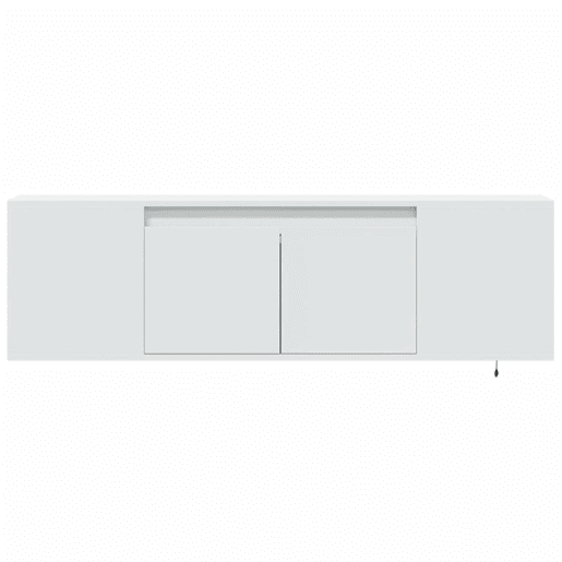 Móvel de parede para TV - Armário de TV com luzes LED 135x31x39,5 cm branco