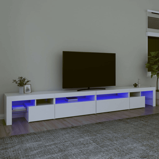 Móvel de TV - Modulo de TV - Armário de TV com luzes LED 290x36,5x40 cm branco