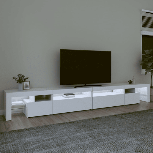 Móvel de TV - Modulo de TV - Armário de TV com luzes LED 290x36,5x40 cm branco