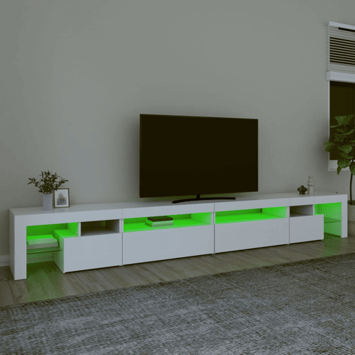 Móvel de TV - Modulo de TV - Armário de TV com luzes LED 290x36,5x40 cm branco