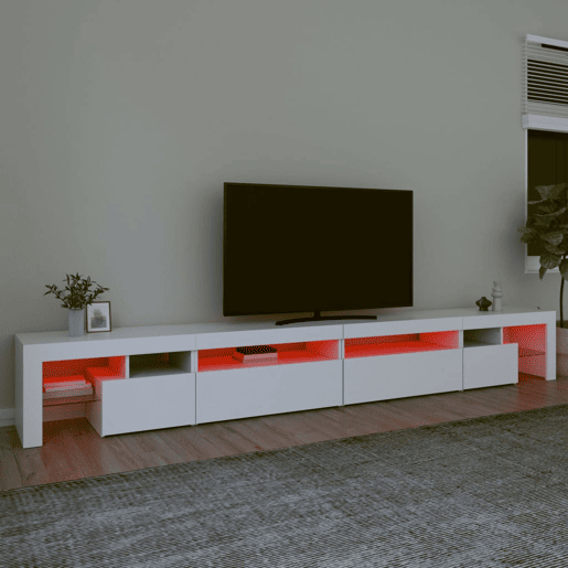 Móvel de TV - Modulo de TV - Armário de TV com luzes LED 290x36,5x40 cm branco