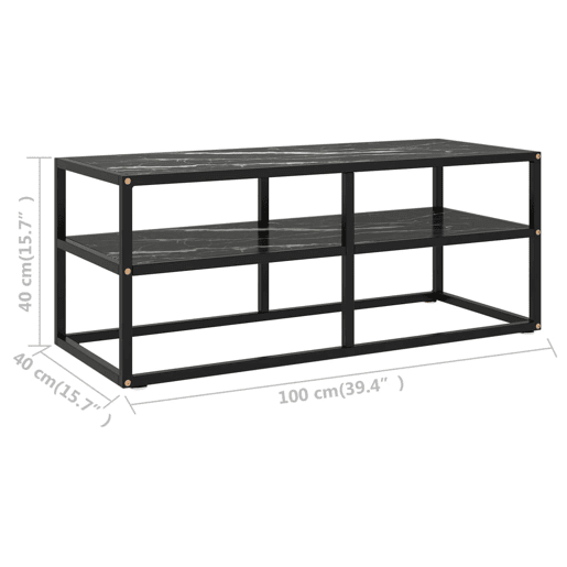 Móvel de TV - Modulo de TV - Armário de TV 100x40x40 cm vidro mármore preto Móvel de TV - Modulo de TV - Armário de TV 100x40x40 cm vidro mármore preto