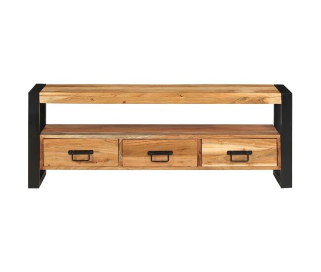 Mueble tv - mesa de tv madera maciza de acacia 120x30x45 cm