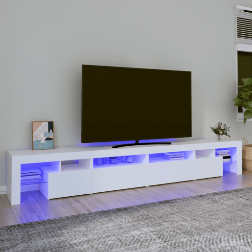 Móvel de TV - Modulo de TV - Armário de TV com luzes LED 260x36,5x40 cm branco