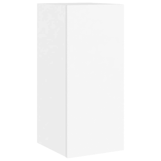 Móvel de parede para TV - Armário de TV com luzes LED 30,5x35x70 cm branco