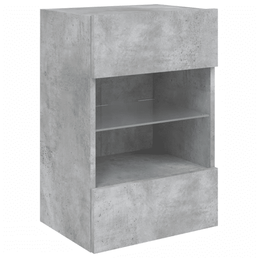 Móvel de parede p TV - Armário de TV c luzes LED 40x30x60,5 cm cinza cimento