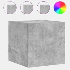 Móvel de parede p TV - Armário de TV c luzes LED 30,5x35x30 cm cinza cimento
