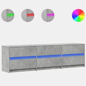 Móvel de TV - Modulo de TV - Armário de TV com luzes LED derivados de madeira cinzento cimento