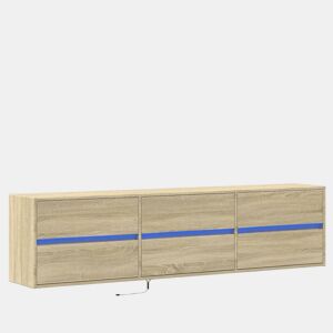 Móvel de parede p TV - Armário de TV c luzes LED 180x31x45 cm carvalho sonoma