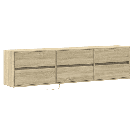 Móvel de parede p TV - Armário de TV c luzes LED 180x31x45 cm carvalho sonoma