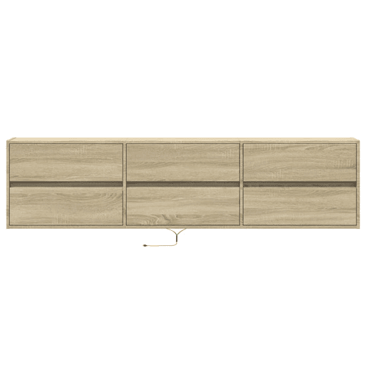 Móvel de parede p TV - Armário de TV c luzes LED 180x31x45 cm carvalho sonoma