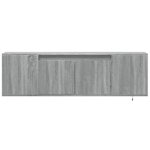 Móvel de parede p TV - Armário de TV cluzes LED 135x31x39,5cm cinzento sonoma