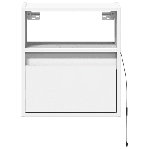 Móvel de parede para TV - Armário de TV com luzes LED 41x31x45 cm branco