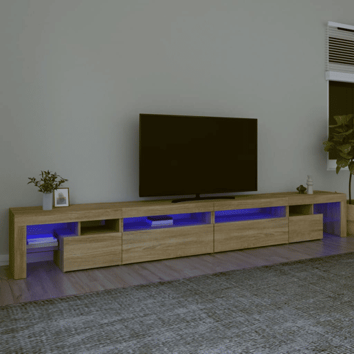 Móvel de TV - Modulo de TV - Armário de TV com luzes LED 290x36,5x40 cm carvalho sonoma