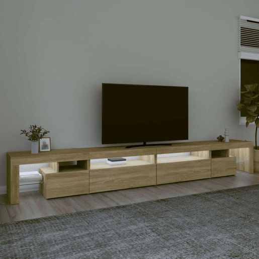 Móvel de TV - Modulo de TV - Armário de TV com luzes LED 290x36,5x40 cm carvalho sonoma