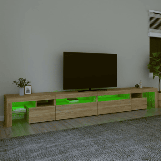 Móvel de TV - Modulo de TV - Armário de TV com luzes LED 290x36,5x40 cm carvalho sonoma