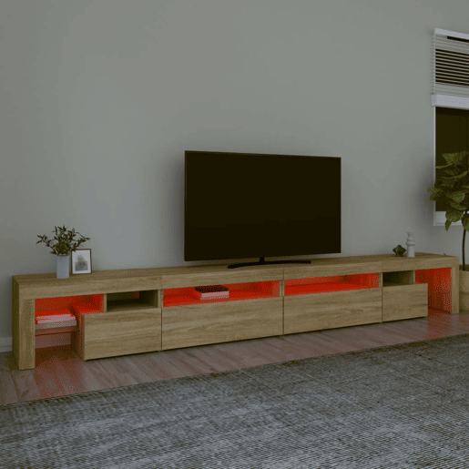 Móvel de TV - Modulo de TV - Armário de TV com luzes LED 290x36,5x40 cm carvalho sonoma