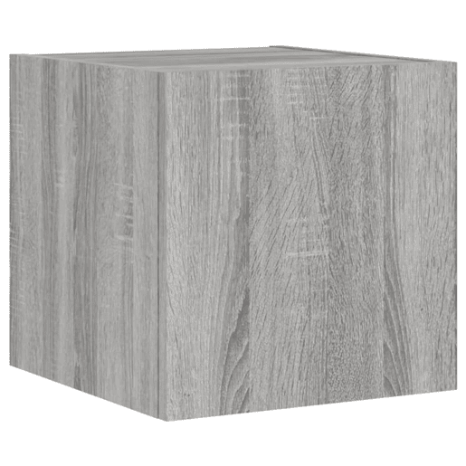 Móvel de parede p TV - Armário de TV c luzes LED 30,5x35x30cm cinzento sonoma