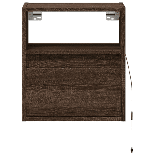Móvel de parede p TV - Armário de TV c luzes LED 41x31x45cm carvalho castanho