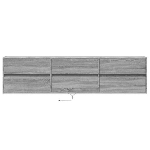 Móvel de parede p TV - Armário de TV c luzes LED 180x31x45 cm cinzento sonoma