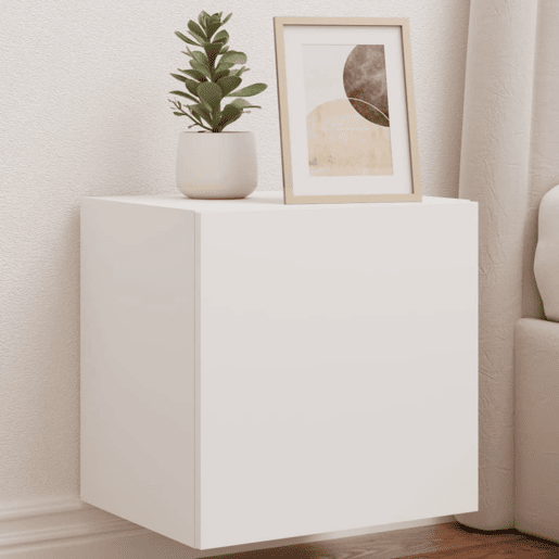 Móvel de parede para TV - Armário de TV com luzes LED 40,5x35x40 cm branco