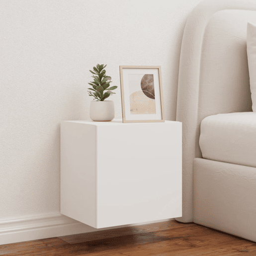 Móvel de parede para TV - Armário de TV com luzes LED 40,5x35x40 cm branco