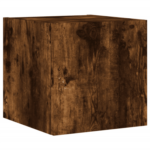 Móvel de parede p TV - Armário de TV c luzes LED 30,5x35x30cm carvalho fumado
