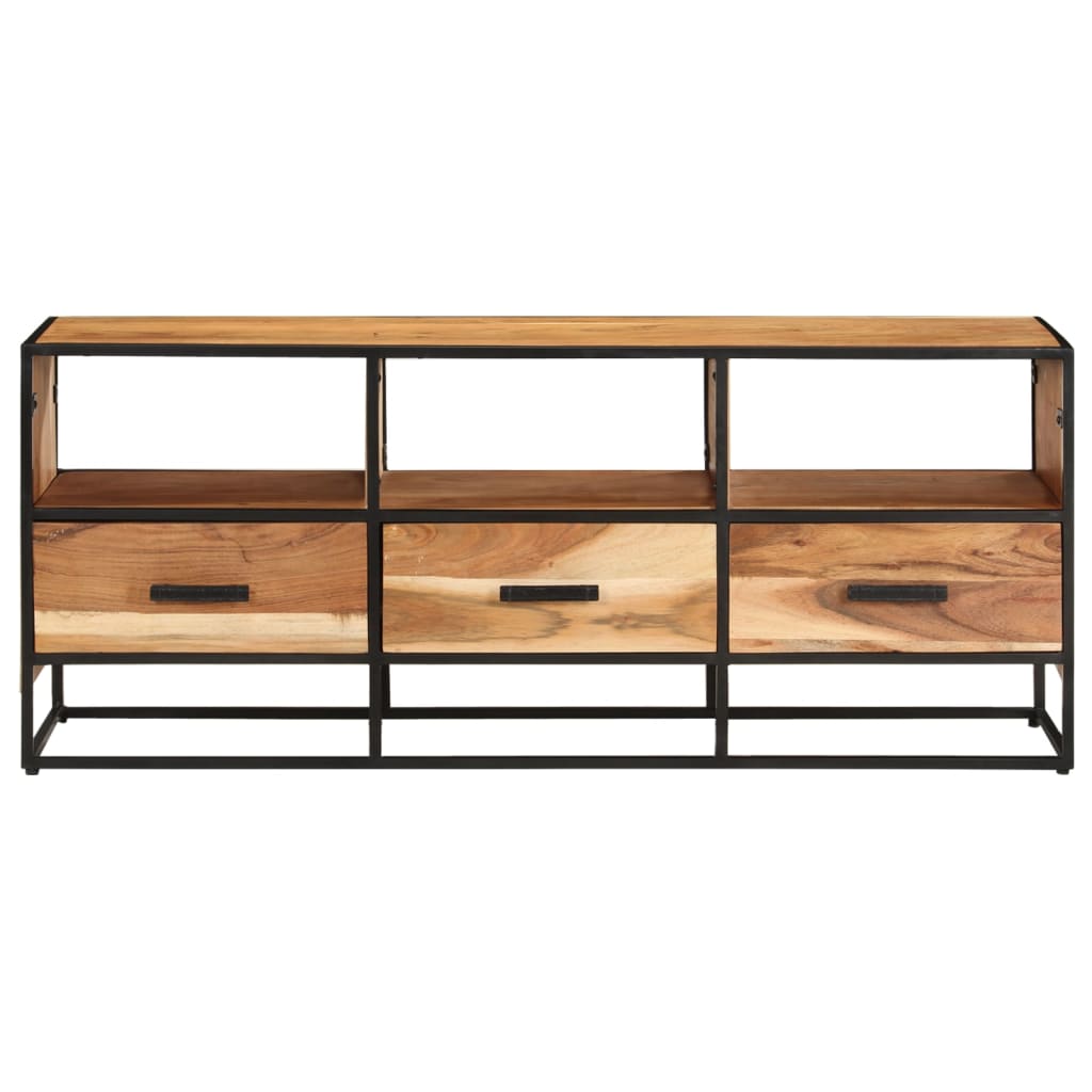 mueble tv - mesa de tv madera maciza de acacia 110x30x45 cm