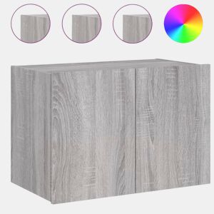Móvel de parede p TV - Armário de TV c luzes LED 60x35x41 cm cinzento sonoma