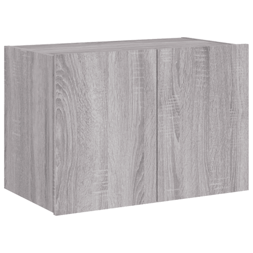 Móvel de parede p TV - Armário de TV c luzes LED 60x35x41 cm cinzento sonoma