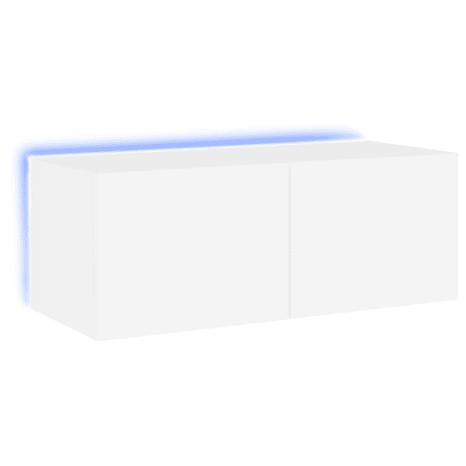 Móvel de parede para TV - Armário de TV com luzes LED 80x35x31 cm branco