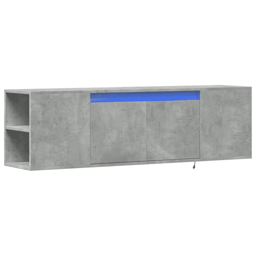 Móvel de parede pTV - Armário de TV cluzes LED 135x31x39,5cm cinzento cimento