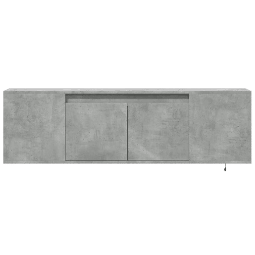 Móvel de parede pTV - Armário de TV cluzes LED 135x31x39,5cm cinzento cimento