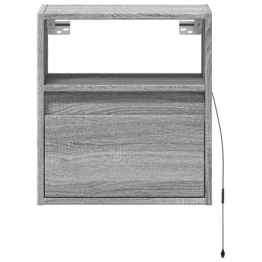 Móvel de parede p TV - Armário de TV c luzes LED 41x31x45 cm cinzento sonoma