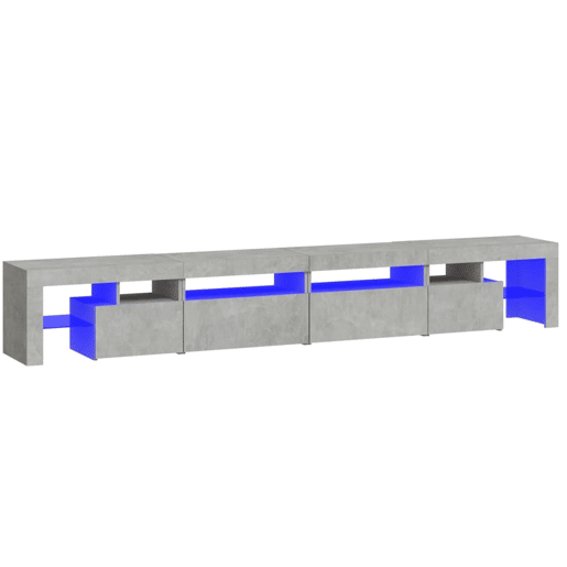 Móvel de TV - Modulo de TV - Armário de TV com luzes LED 260x36,5x40 cm cinzento cimento