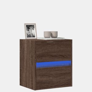 Móvel de parede p TV - Armário de TV c luzes LED 41x31x45cm carvalho castanho