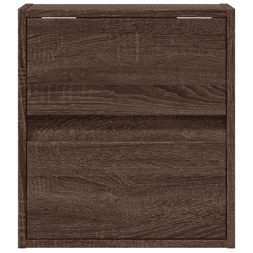 Móvel de parede p TV - Armário de TV c luzes LED 41x31x45cm carvalho castanho
