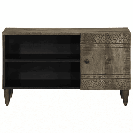 Móvel TV - Modulo de TV - Armário de TV cinzento claro 80x31,5x46 cm madeira mangueira maciça Móvel TV - Modulo de TV - Armário de TV cinzento claro 80x31,5x46 cm madeira mangueira maciça