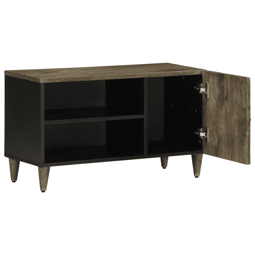 Móvel TV - Modulo de TV - Armário de TV cinzento claro 80x31,5x46 cm madeira mangueira maciça Móvel TV - Modulo de TV - Armário de TV cinzento claro 80x31,5x46 cm madeira mangueira maciça