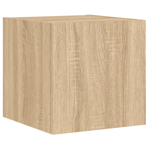 Móvel de parede p TV - Armário de TV c luzes LED 30,5x35x30cm carvalho sonoma