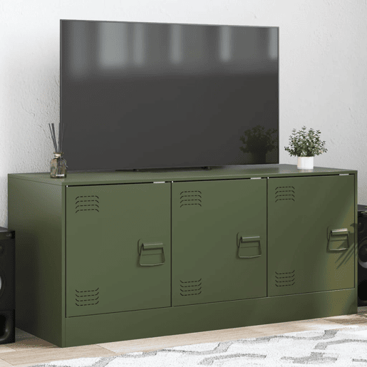Móvel de TV - Modulo de TV - Armário de TV 99x39x44 aço verde azeitona