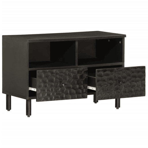 Móvel de TV - Modulo de TV - Armário de TV 70x33x46 cm madeira de mangueira maciça preto