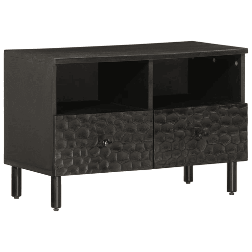 Móvel de TV - Modulo de TV - Armário de TV 70x33x46 cm madeira de mangueira maciça preto